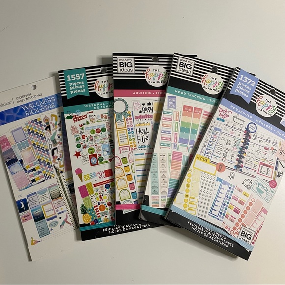 BRAND NEW HAPPY PLANNER STICKER BOOKS SET OF 5 - Picture 1 of 9